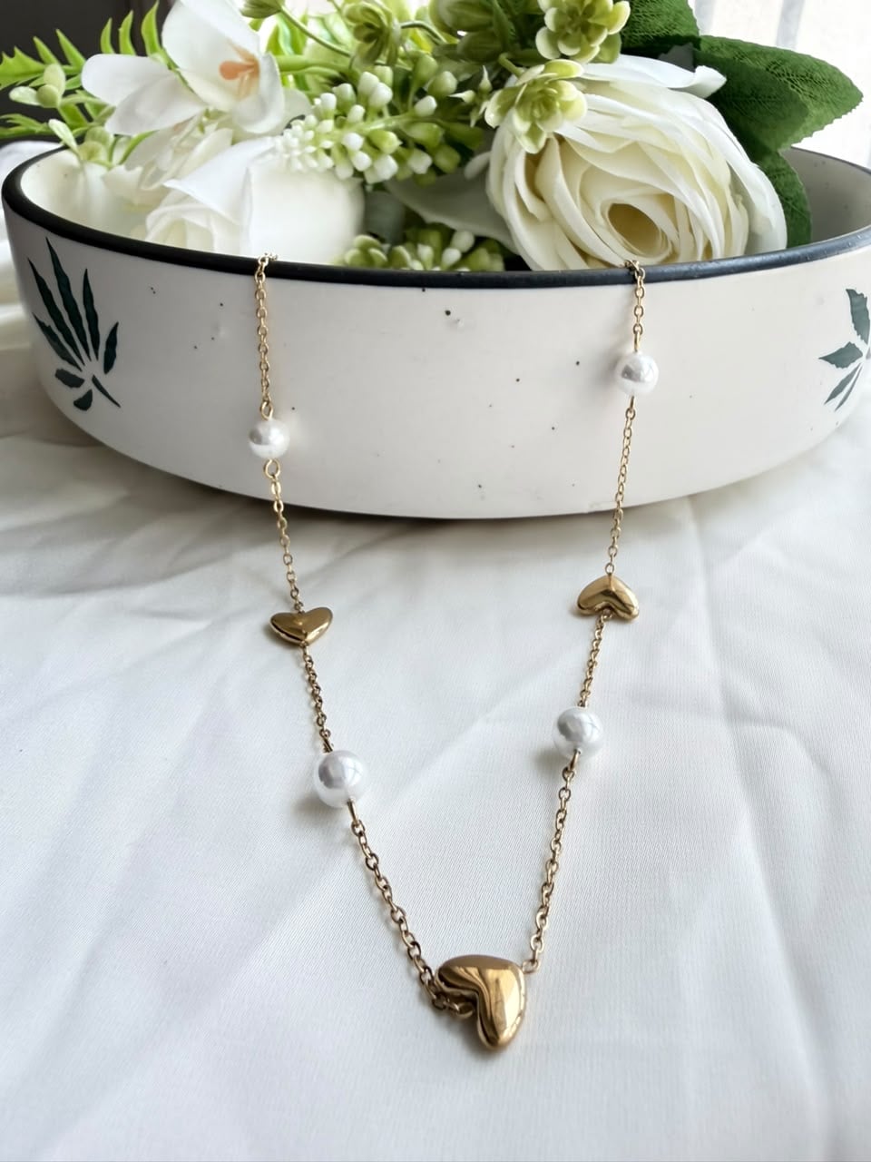 Heart & Pearl Necklace